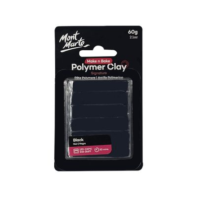 Mont Marate Signature Make and Bake Polymer Clay 60g – Black