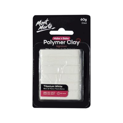 Mont Marate Signature Make and Bake Polymer Clay 60g – Titanium White