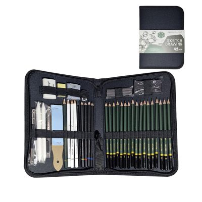 Keep Smiling 42 Pieces Professional Drawing Pencils and Sketch Kit for Artist