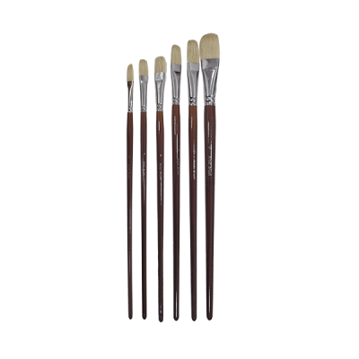 Bomeijia Long Handel Flat White Bristel Brush Single